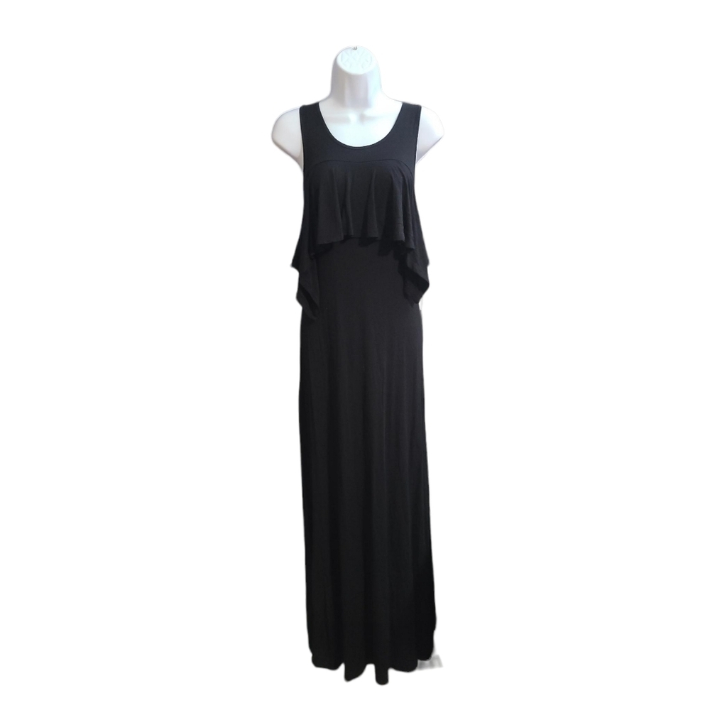FINN & CLOVER Black ruffle maxi dress M